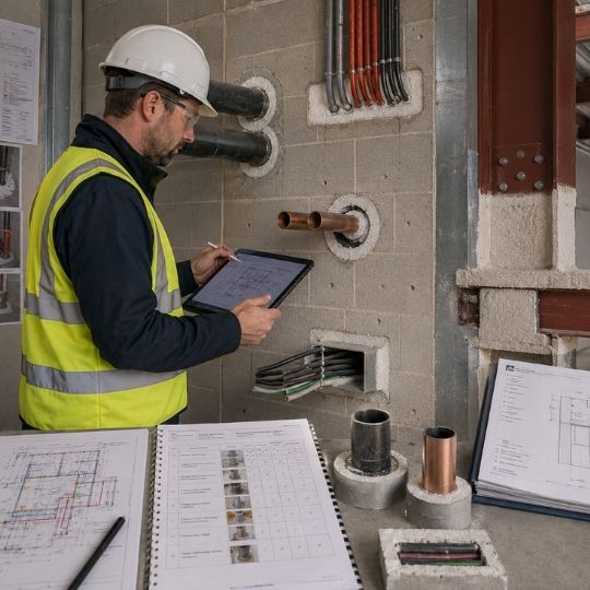 IFI expert taking notes of what Passive Fire Protection Technical Assessments consider